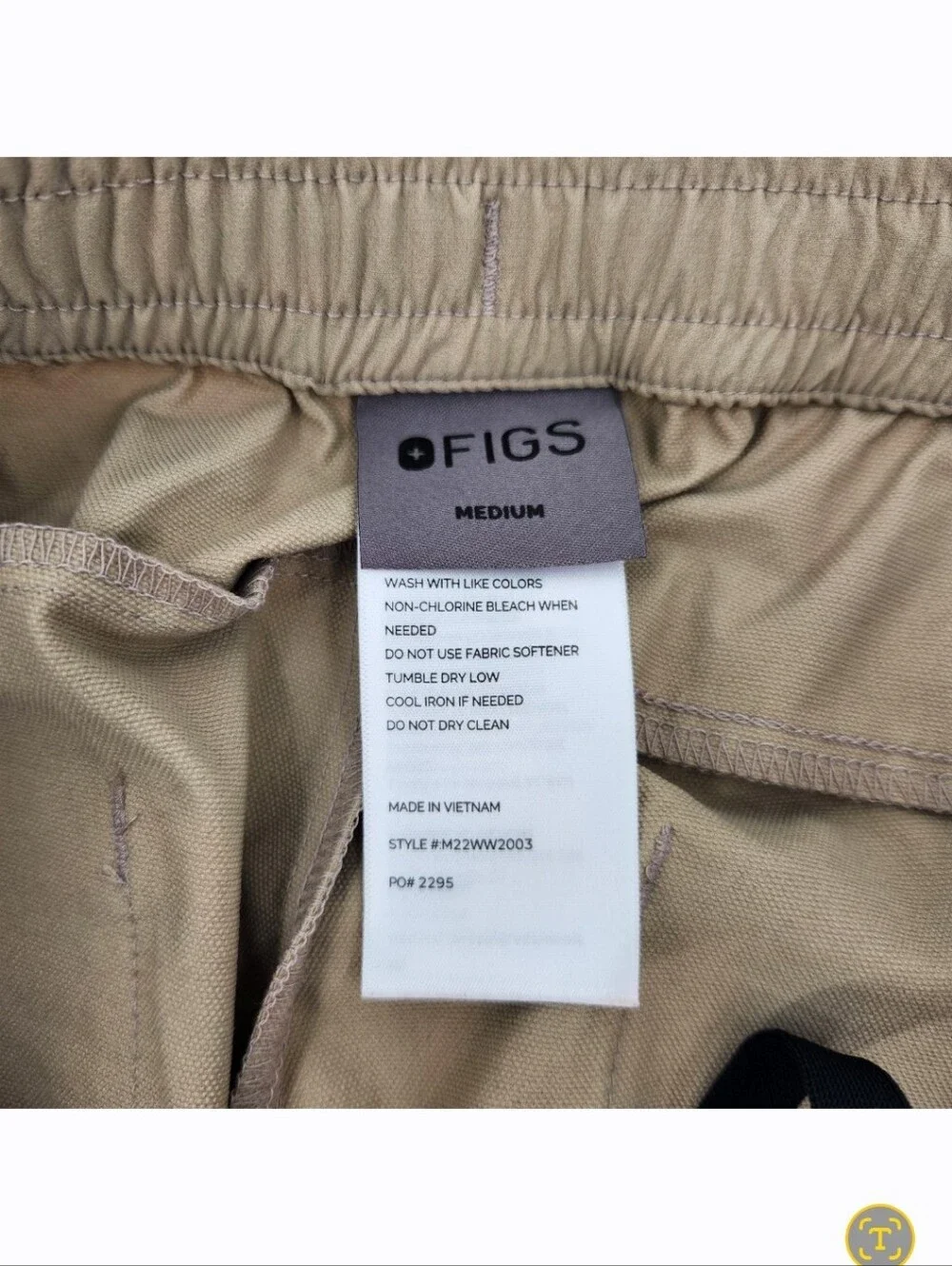 Figs Mens Technical Utility Pro Scrub Pants Mens Size Medium Khaki Scrubs Tan